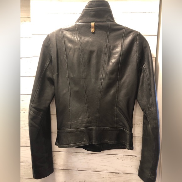 Mackage Black Moto Lamb Leather Biker Made for Aritzia - Picture 5 of 15
